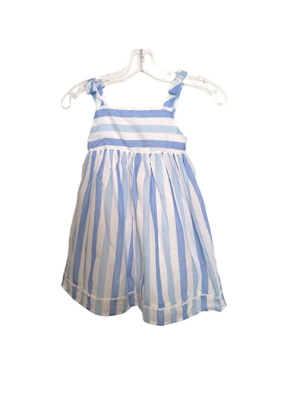 Sigrid Olson -Girls Blue and White Striped Sundress - Size 5